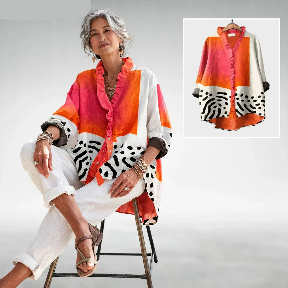 Beryl relaxed print blouse for women