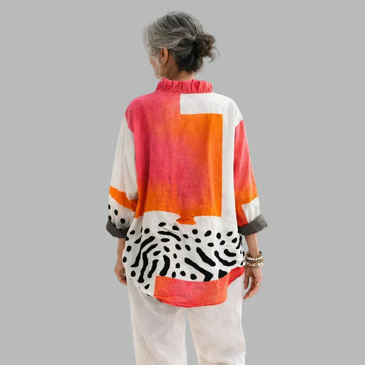 Beryl relaxed print blouse for women