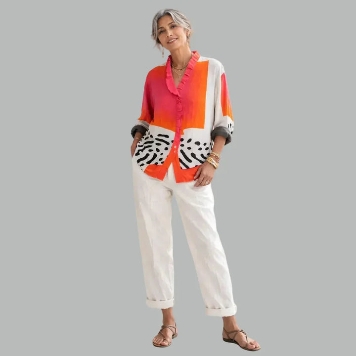 Beryl relaxed print blouse for women