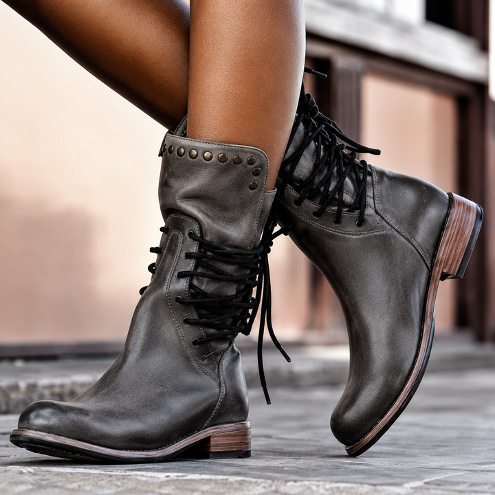 Nova fleece-lined cross-tie ankle boots for women