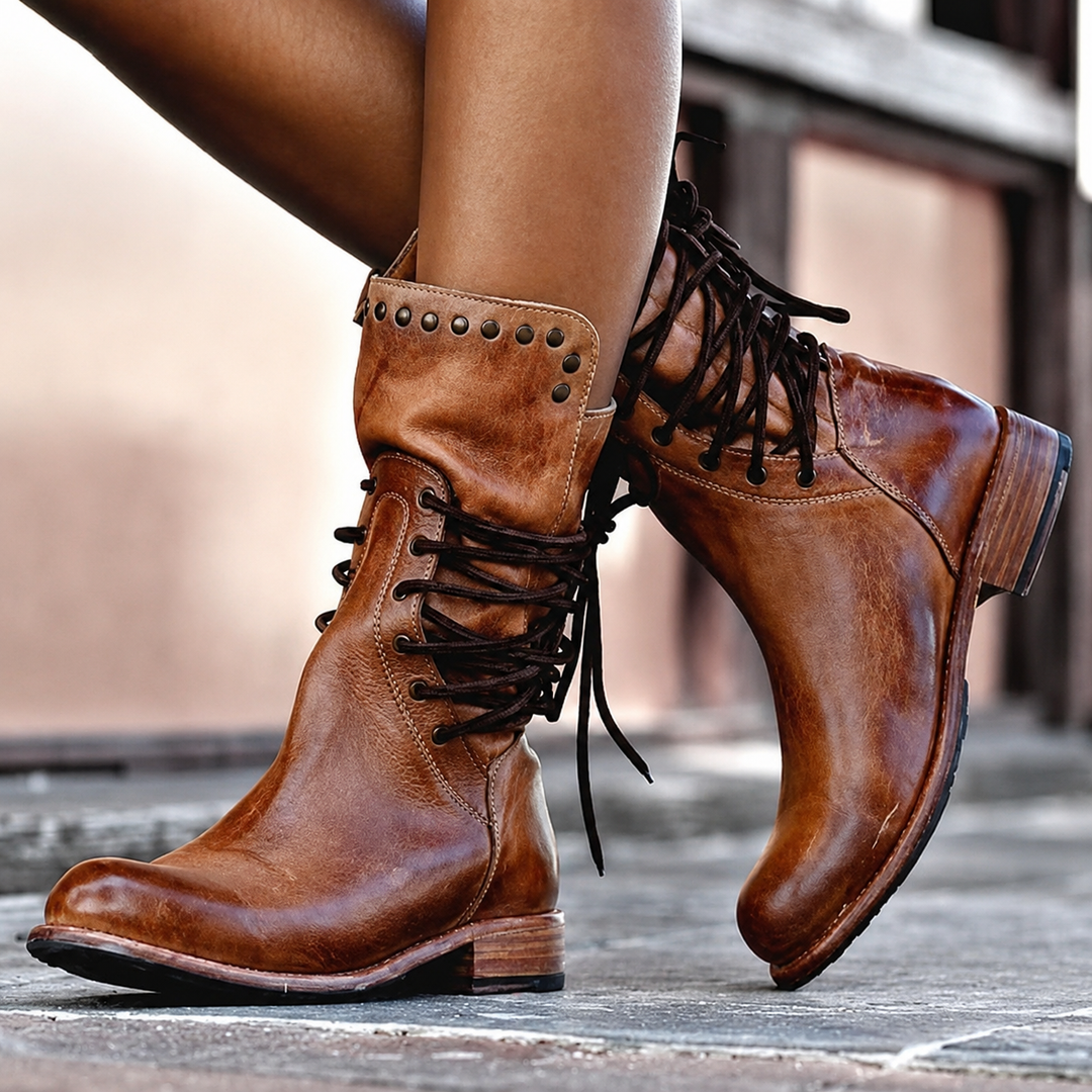 Nova fleece-lined cross-tie ankle boots for women