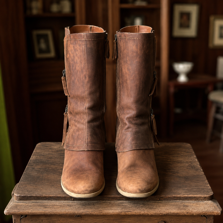 Amabel suede-look mid-calf boots for women