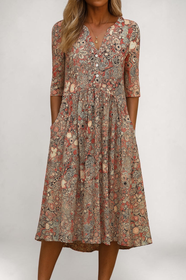 Olivia | V-Neck Midi Dress