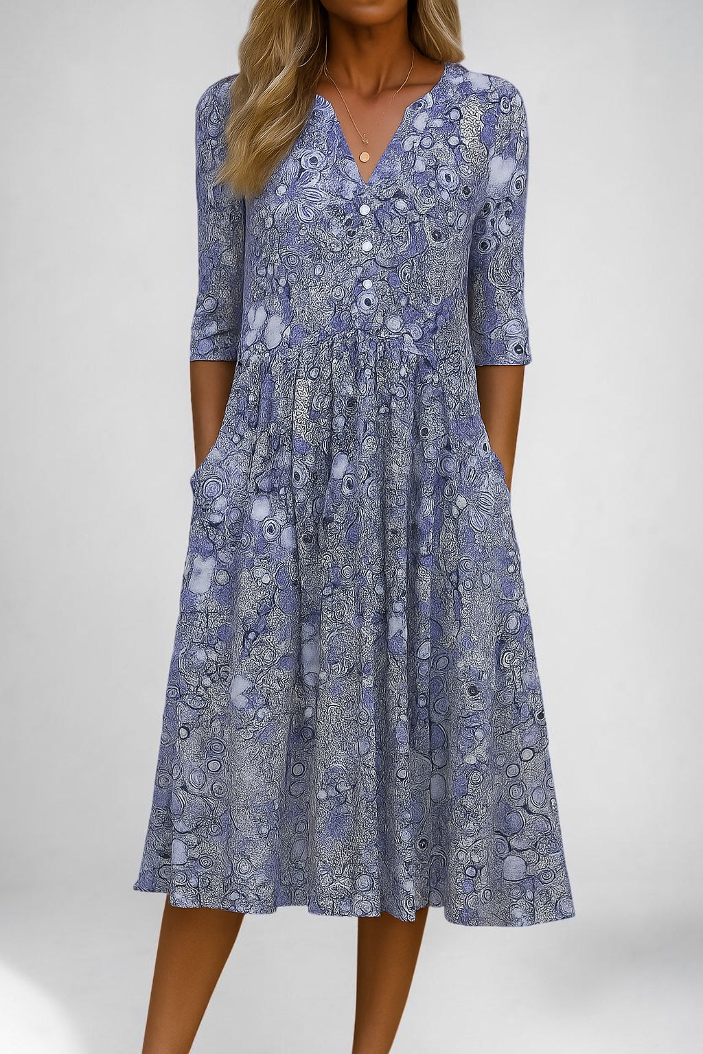 Olivia | V-Neck Midi Dress
