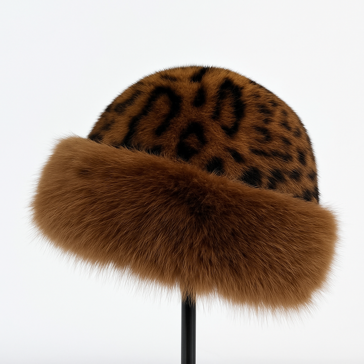 Amara™ Leopard Print Fur Hat - Luxurious Warmth &amp; Style