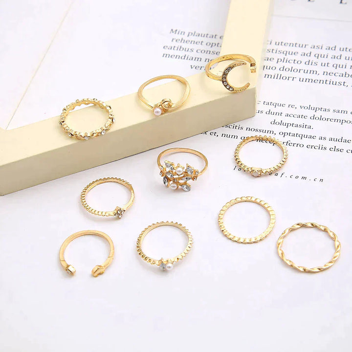 10 Pack of Bohemian Silver &amp; Gold Rings