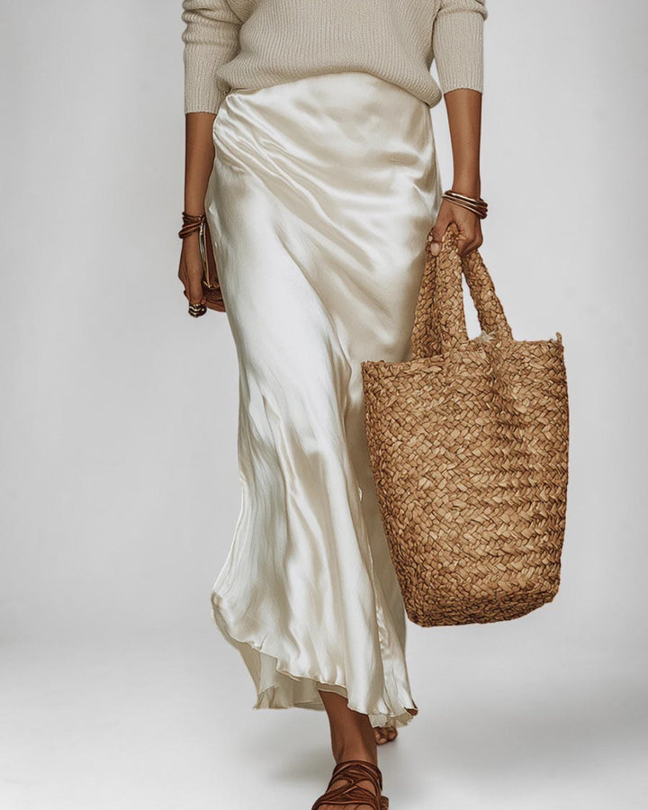 Betsy | Satin Midi Dress &amp; Knit Set