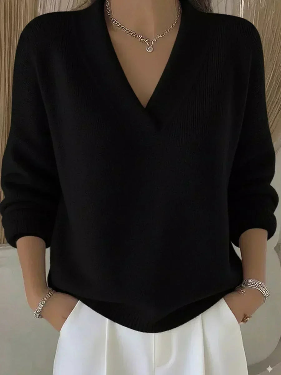 Valentina loose v-neck sweater for women
