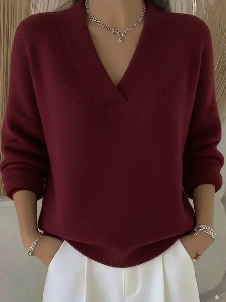 Valentina loose v-neck sweater for women