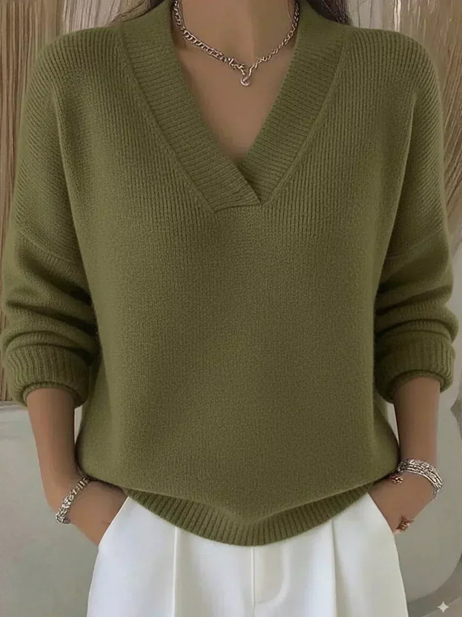 Valentina loose v-neck sweater for women