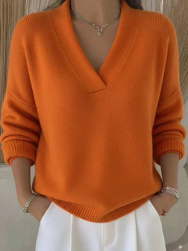 Valentina loose v-neck sweater for women