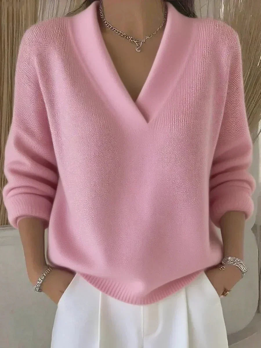 Valentina loose v-neck sweater for women