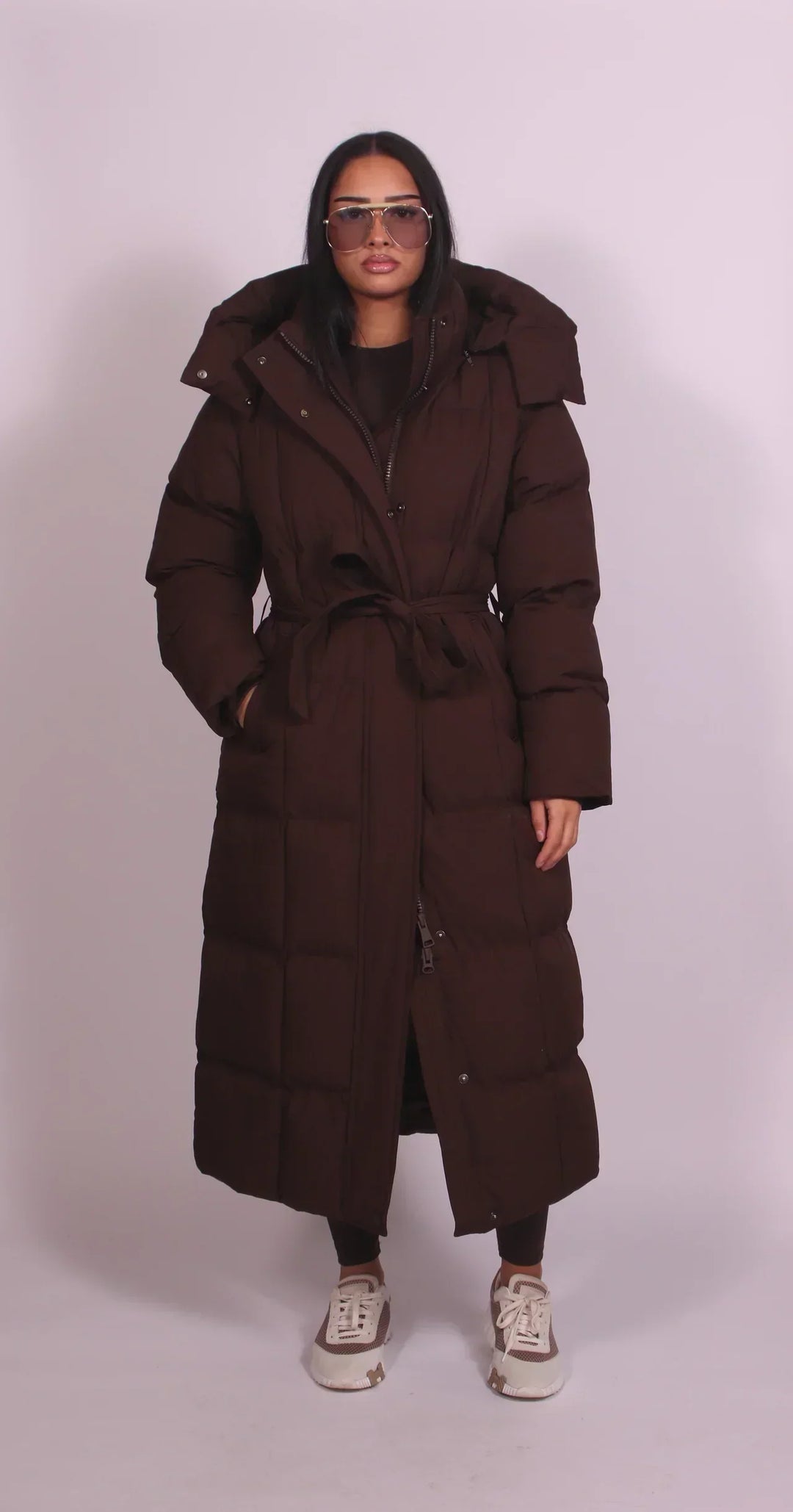 Hannah | Luxe Long Belted Puffer Coat
