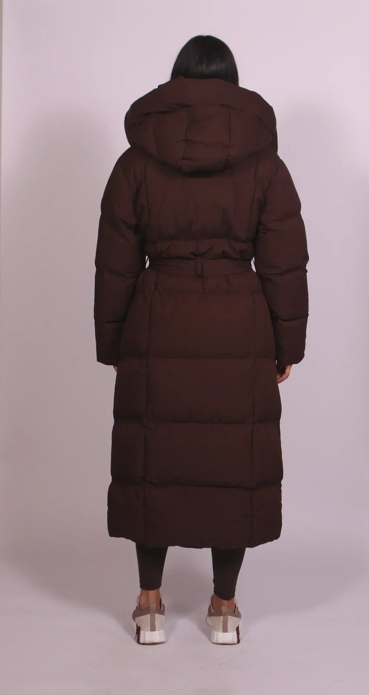 Hannah | Luxe Long Belted Puffer Coat