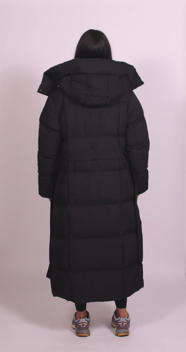 Hannah | Luxe Long Belted Puffer Coat