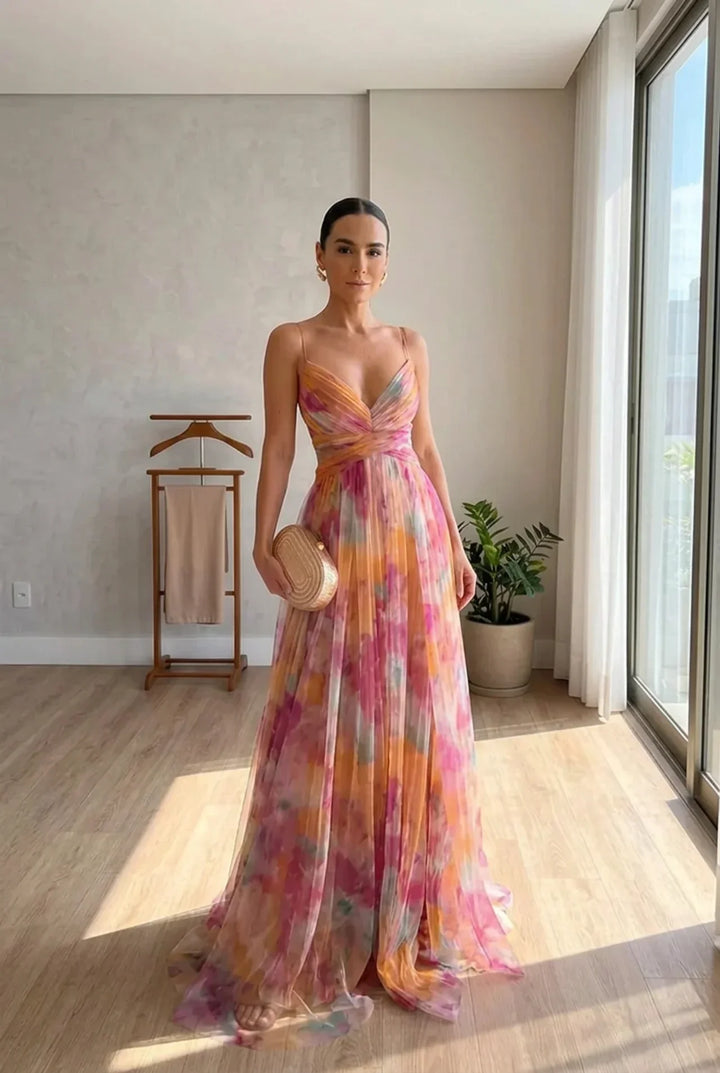Serena | Enchanting Floral Print Maxi Dress