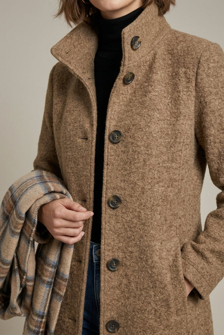 Isolde classic mid-length coat for women