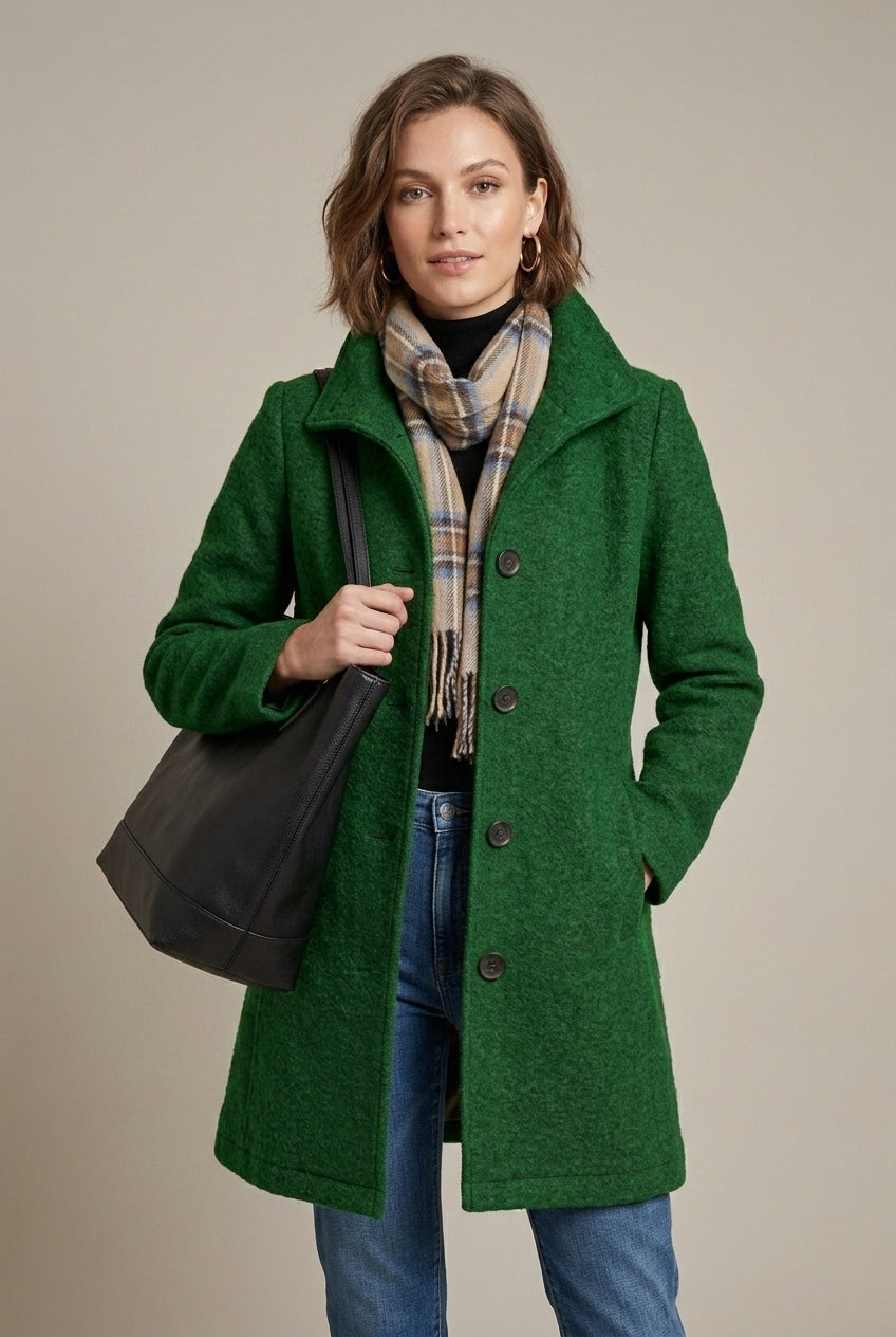 Isolde classic mid-length coat for women