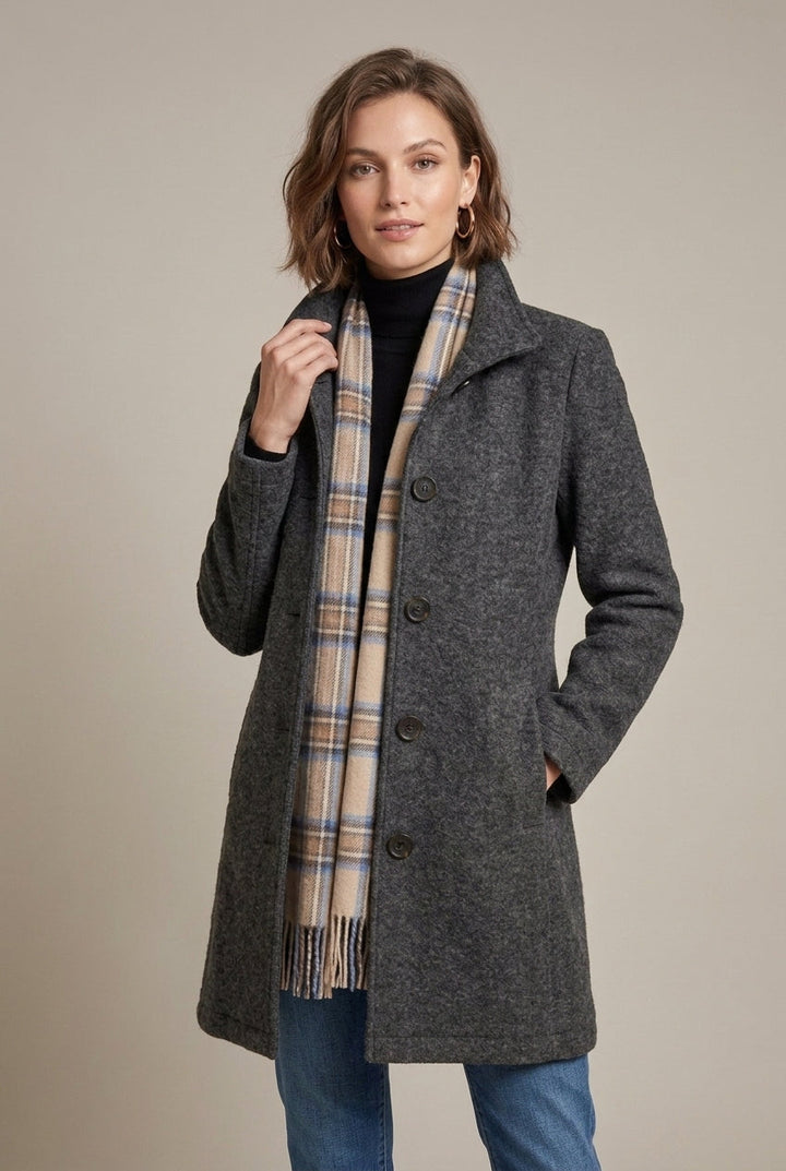 Isolde classic mid-length coat for women
