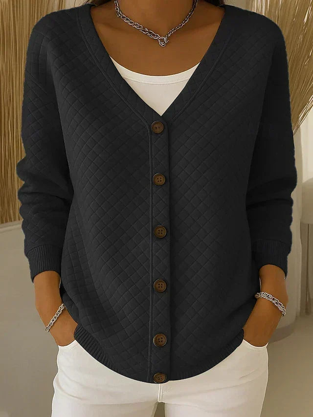 Leonela quilted button cardigan for women