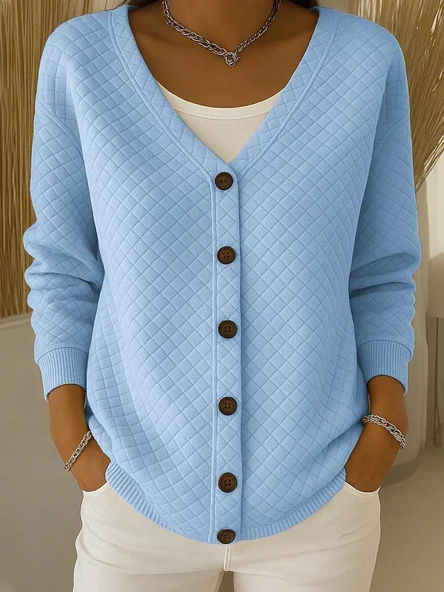 Leonela quilted button cardigan for women