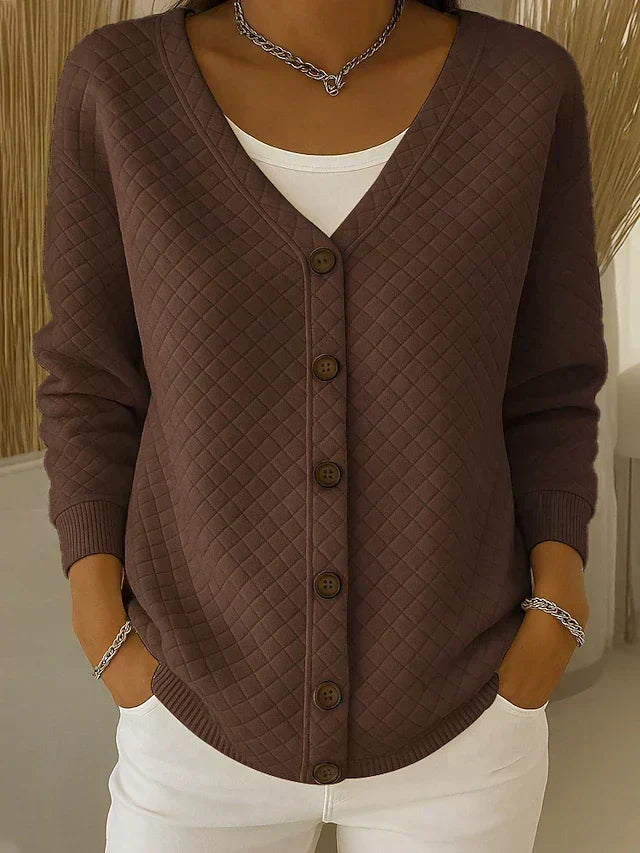 Leonela quilted button cardigan for women
