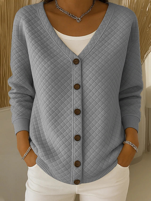 Leonela quilted button cardigan for women