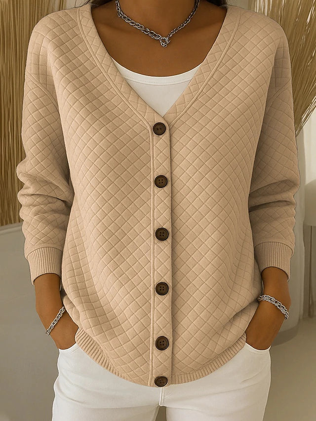 Leonela quilted button cardigan for women