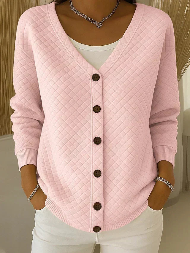 Leonela quilted button cardigan for women