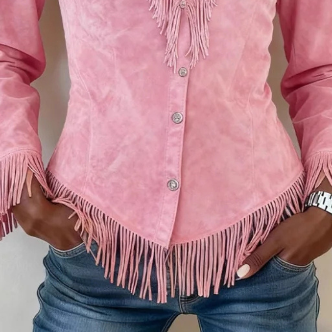 Karla | Suede Button-Up Blouse