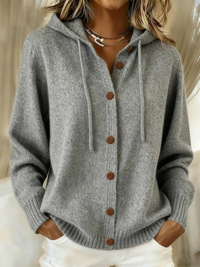 Begona hooded button cardigan for women