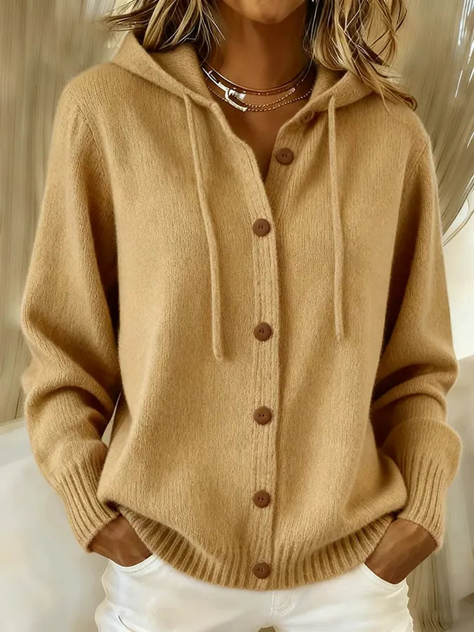 Begona hooded button cardigan for women