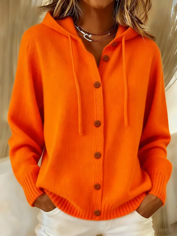 Begona hooded button cardigan for women