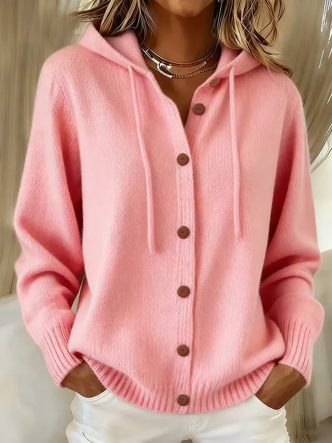 Begona hooded button cardigan for women