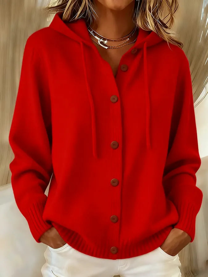 Begona hooded button cardigan for women