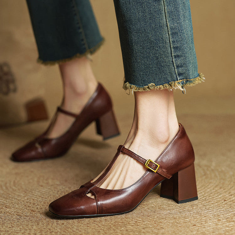 Alysa genuine leather heels for women