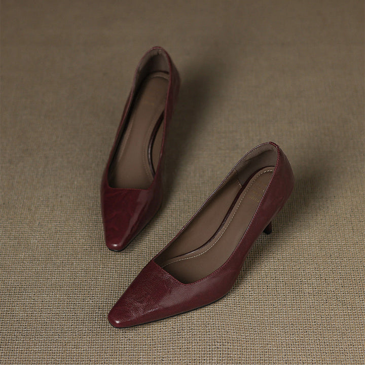 Zala genuine leather heels for women