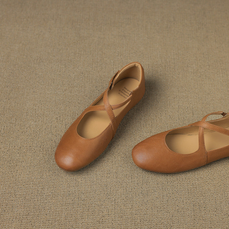 Zeor genuine leather flats for women
