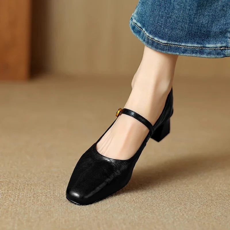 Bella genuine leather heels for women