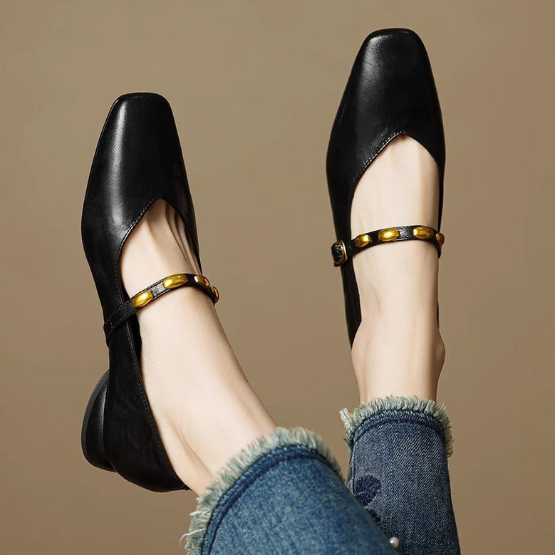 Zyra genuine leather flats for women