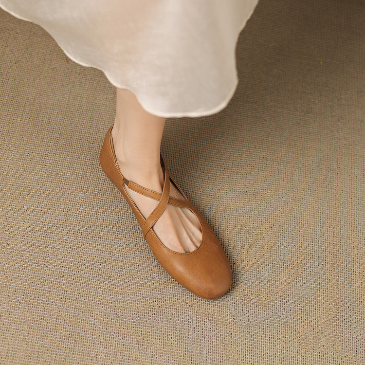 Zeor genuine leather flats for women