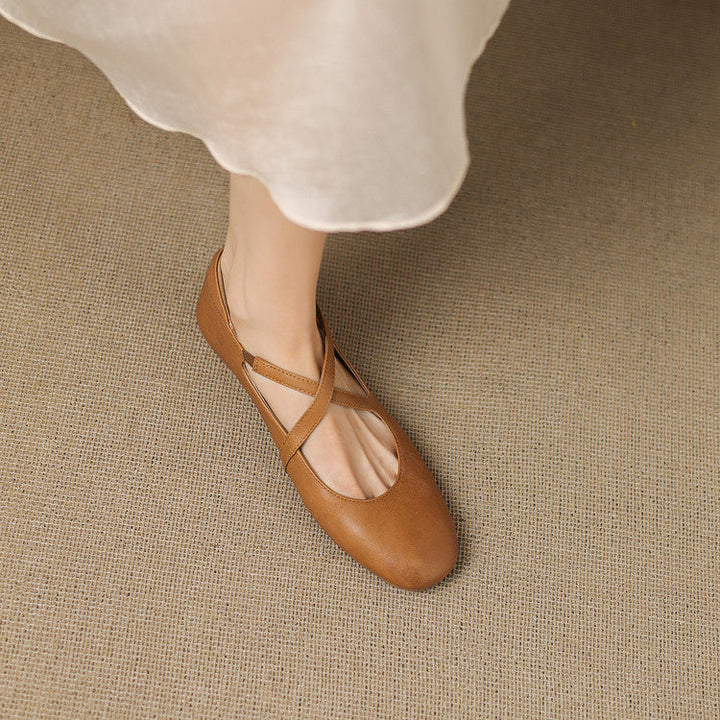 Zeor genuine leather flats for women