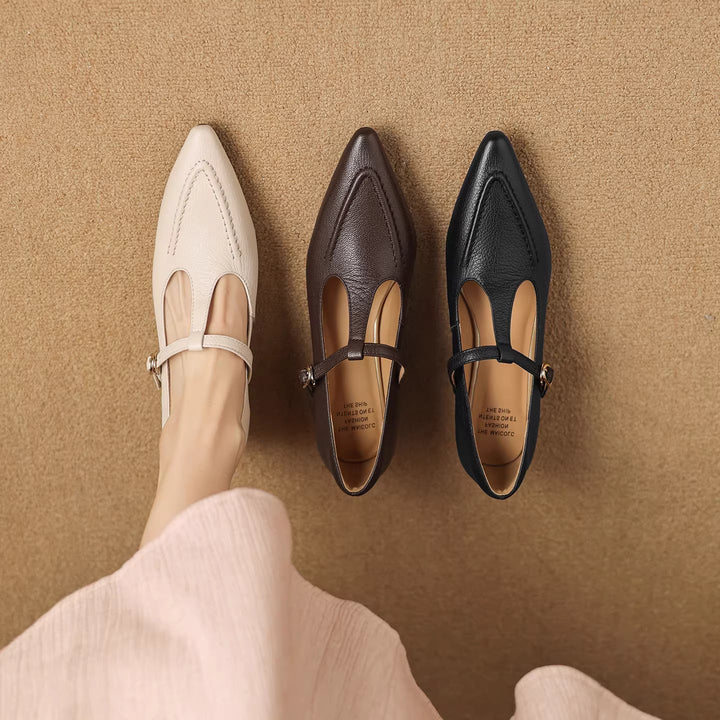 Tirea genuine leather heels for women