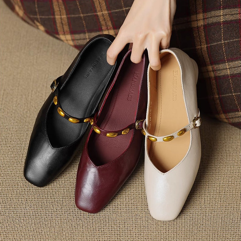 Zyra genuine leather flats for women