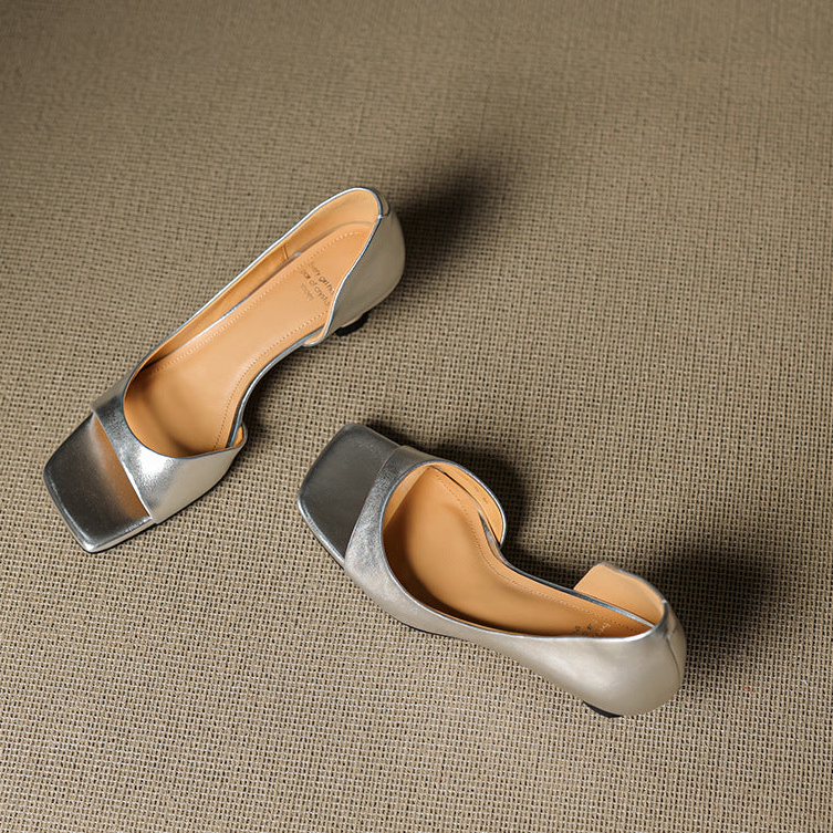Celin peep toe genuine leather heels for women
