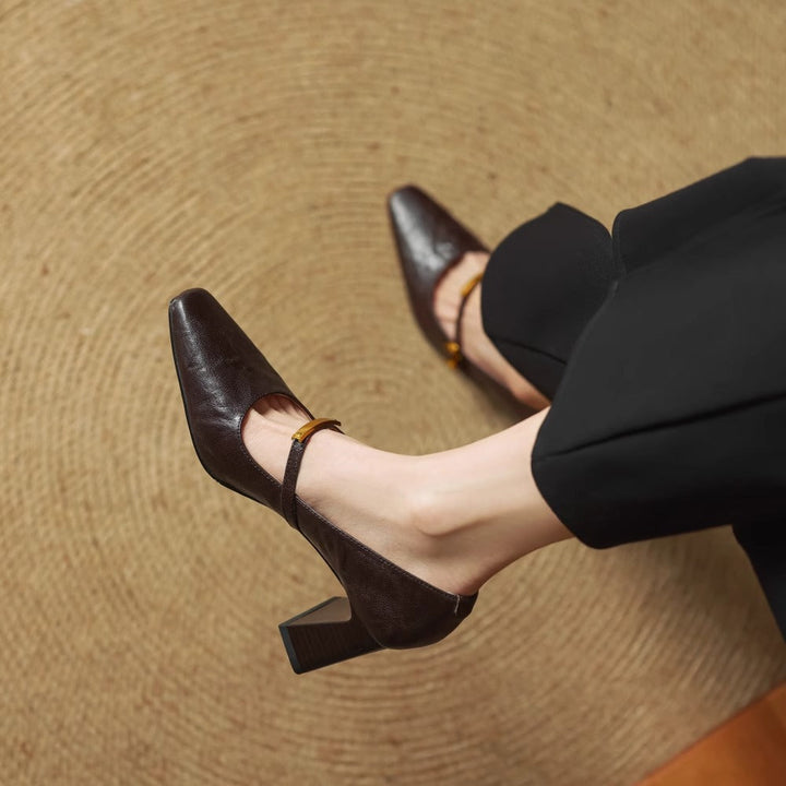 Maela genuine leather heels for women