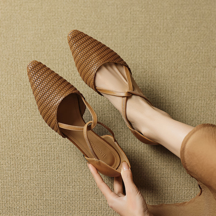 Dona genuine leather heels for women