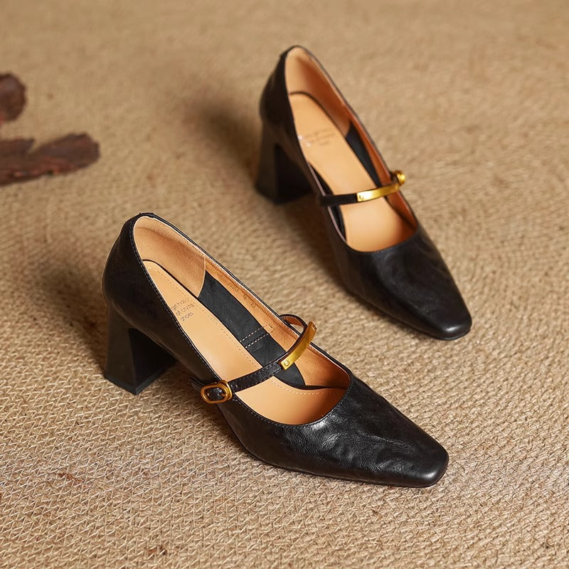 Maela genuine leather heels for women