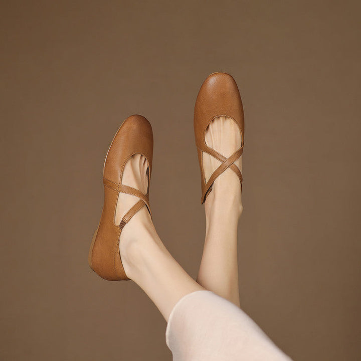 Zeor genuine leather flats for women