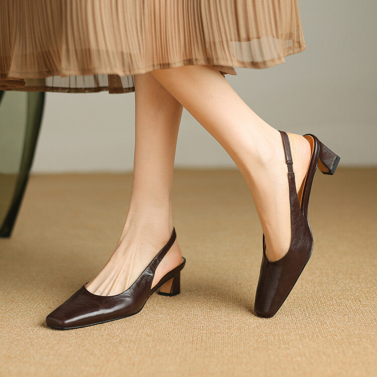 Ersa genuine leather slingbacks for women